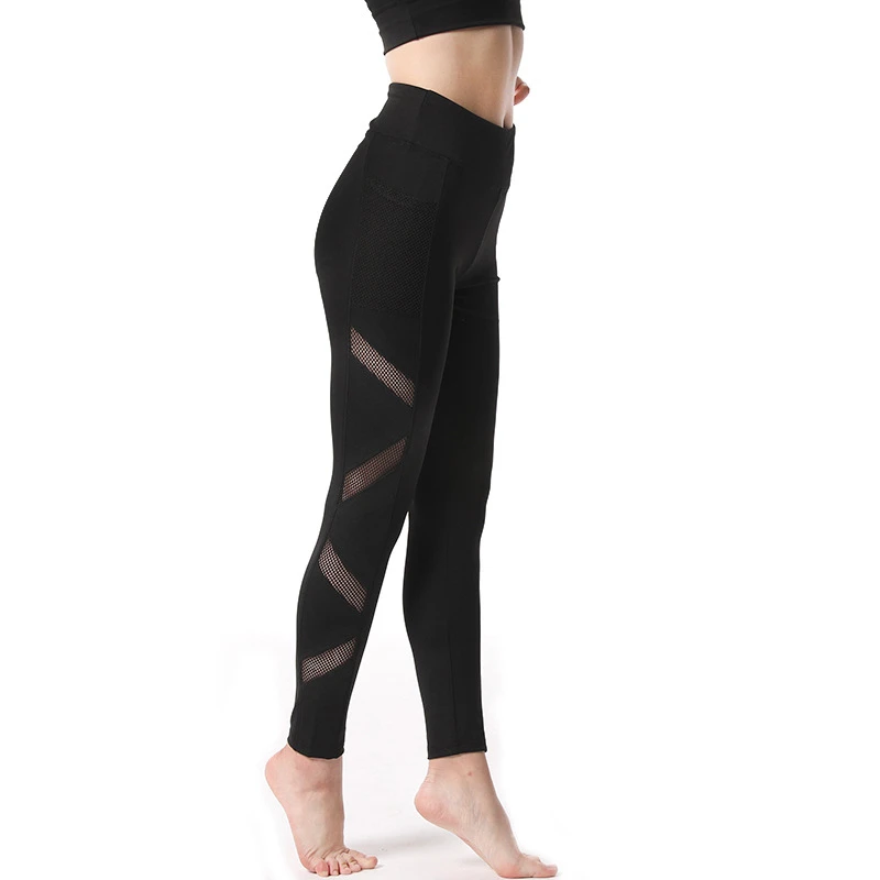 Leggings de yoga en maille pour femmes avec poches latérales