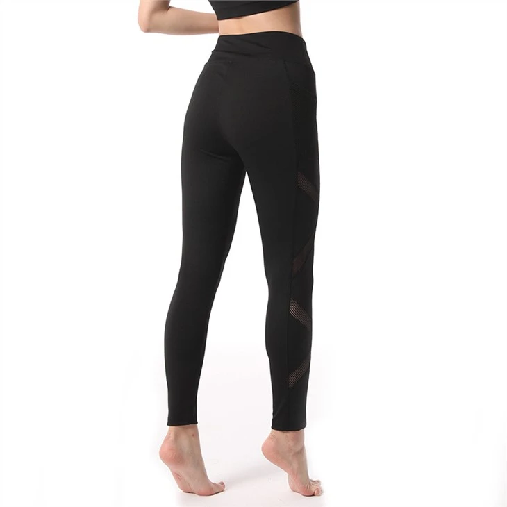 Women's Mesh Yoga Leggings With Side Pockets